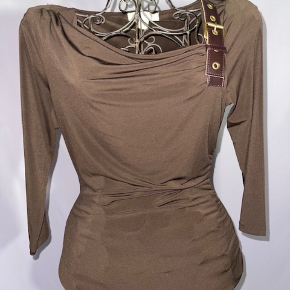 Michael Kors 3/4 Sleeve Brown Top